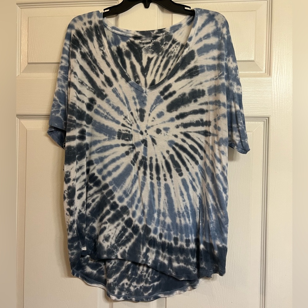 Tie dye american eagle blouse